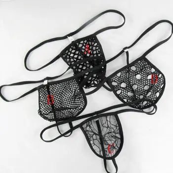 

Mens seamless pouch string thong Low Rise big poly net G2459