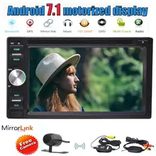6.2 ”Android 7.1 Estéreo Del Coche de 2 GB + 32 GB de Doble din 2 Din + Reversa cámara de Coches Reproductor de DVD GPS Espejo Enlace WIFI SWC USB SD DAB + OBD2