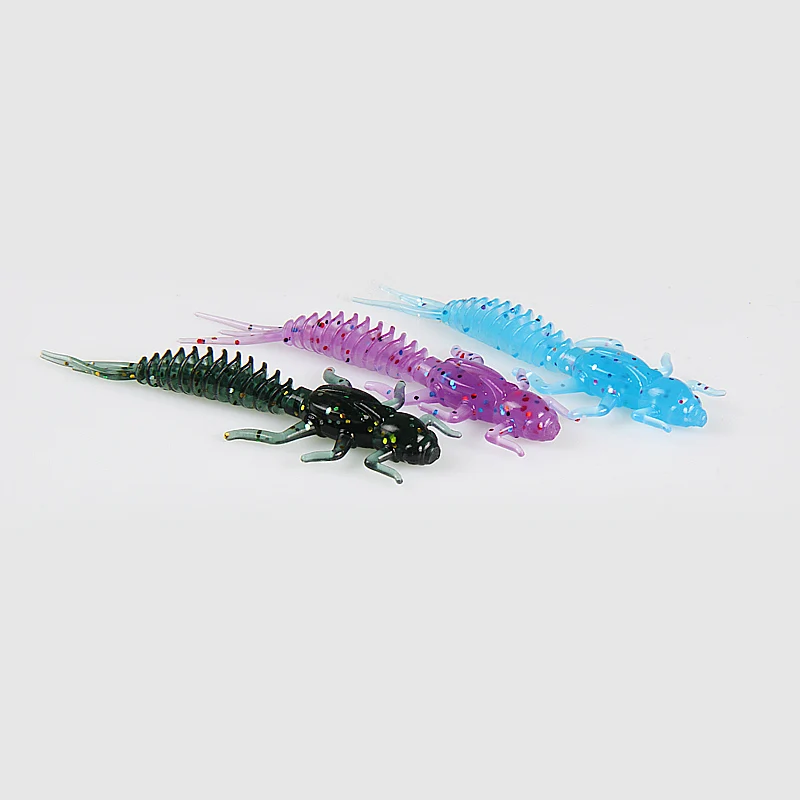 2019New Reach Soft Lures Soft Plastic Lures Larva 6cm/5cm Floating Freshwater Swimbaits Silicone Soft Bait Worm For Fishing