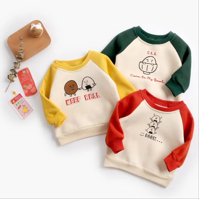 Детская одежда с мультяшным принтом, вельветовый утепленный детский свитер, детская одежда из хлопка на осень и зиму