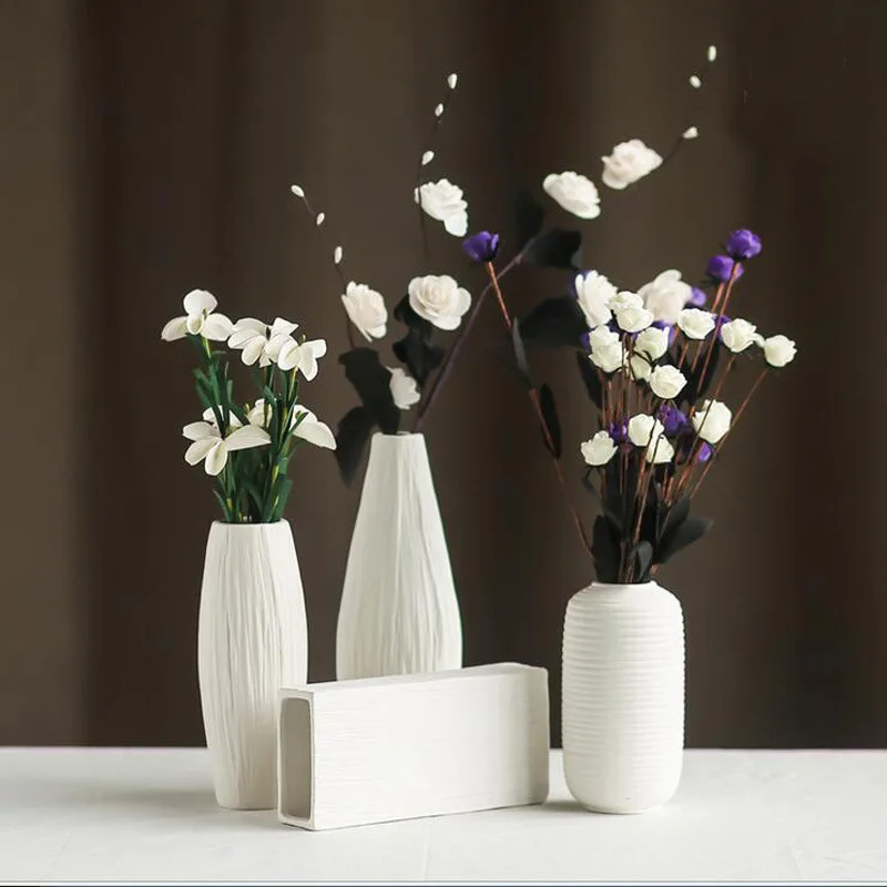 Креативная Европейская короткая керамическая ваза, современная настольная сухая пепельница, белая комната, украшение для дома, свадьбы