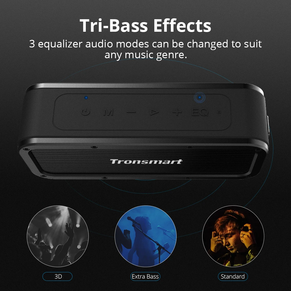 Tronsmart силы Bluetooth 5 0 Динамик IPX7 Водонепроницаемый 40 Вт для объемного звучания