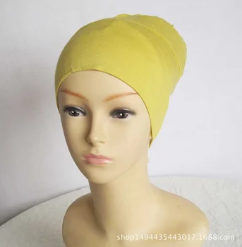 

Rubber Circle Muslim Inner Caps Plain Color Modal Cotton Stretchable Hijab Caps Elastic Convenient Cover Turban Instant Hijab
