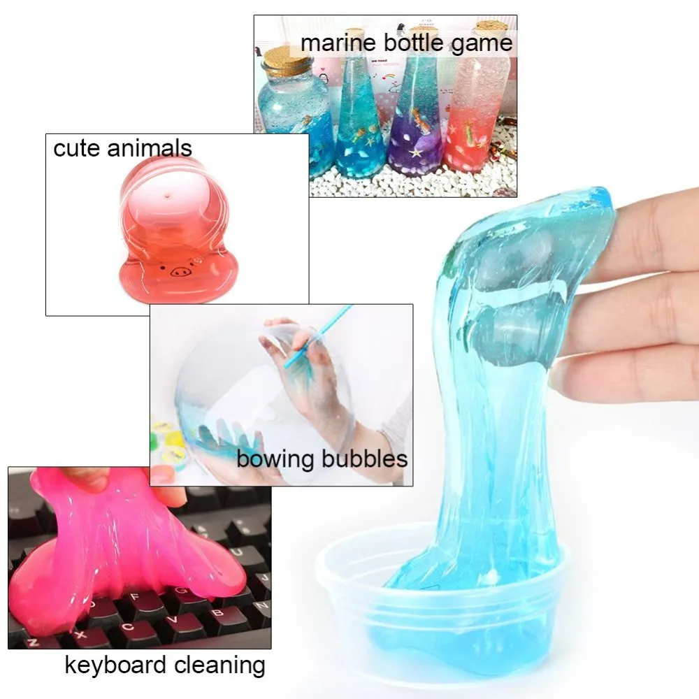 12 цветов Cyrstal Slime Kit нетоксичный Пластилин сделай сам Игрушки Детские уличные