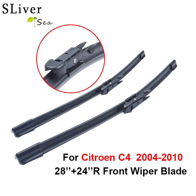 SLIVERYSEA Wiper Blade For Citroen C4 2004 2010 28''+24''R High Quality