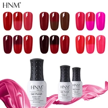 HNM 8 мл винно-красный термальный Полупостоянный Гибридный лак изменение цвета штамповка эмаль растворяемый Гель-лак для ногтей Краска геллак