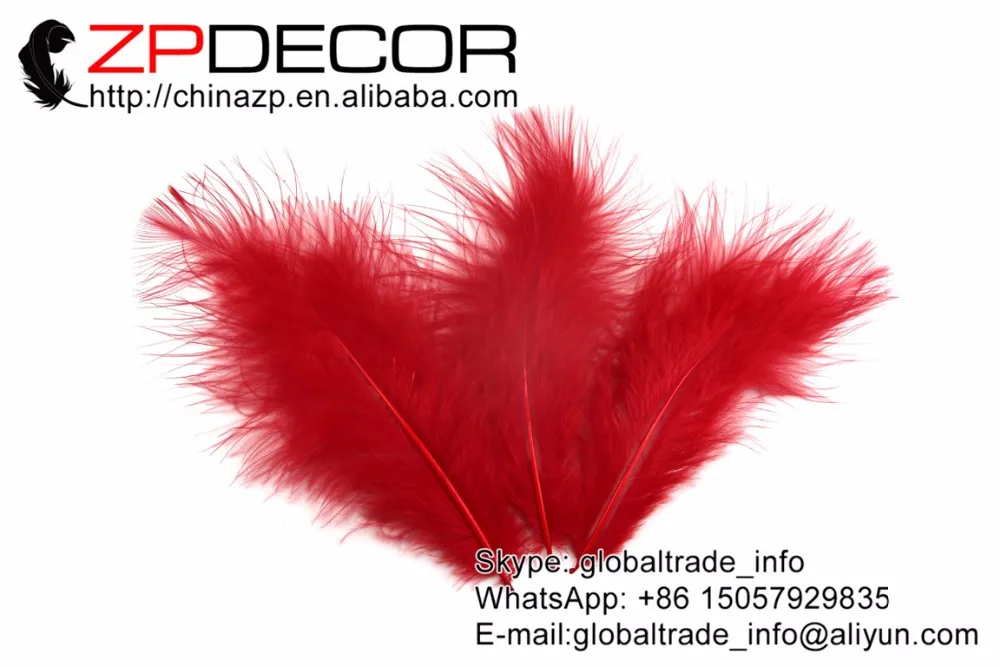 Red Dyed Turkey Marabou Feather  (99)
