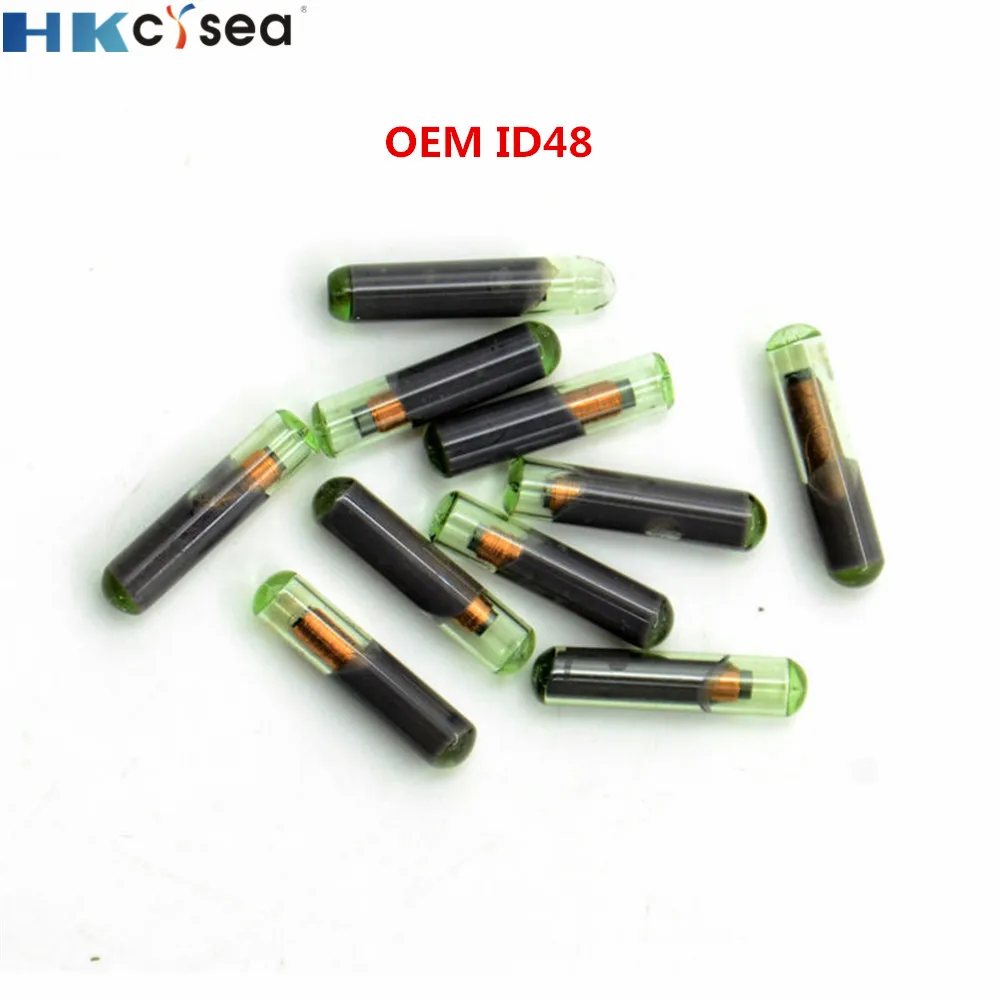 

HKCYSEA 10PCS/Lot ID48 TP08 Glass Transponder Chip OEM ID48 Car Key Transponder Chip for KD-X2 VVDI KEY TOOL