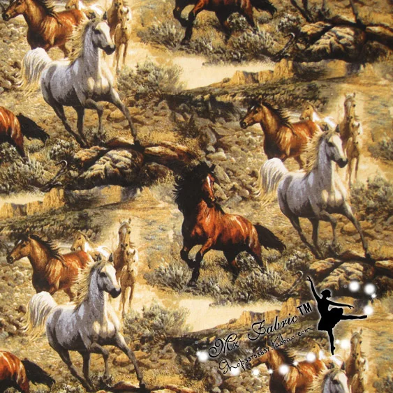 110*50cm 1pc Fabrics with Horse Prints 100 Cotton Fabric Patchwork