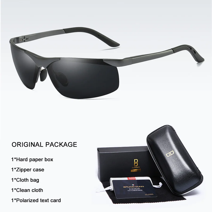 Бруно Данн солнцезащитные очки поляризационные мужские брендовые дизайнерские очки ночного видения для вождения erkek gunes gozlugu oculos de sol masculino