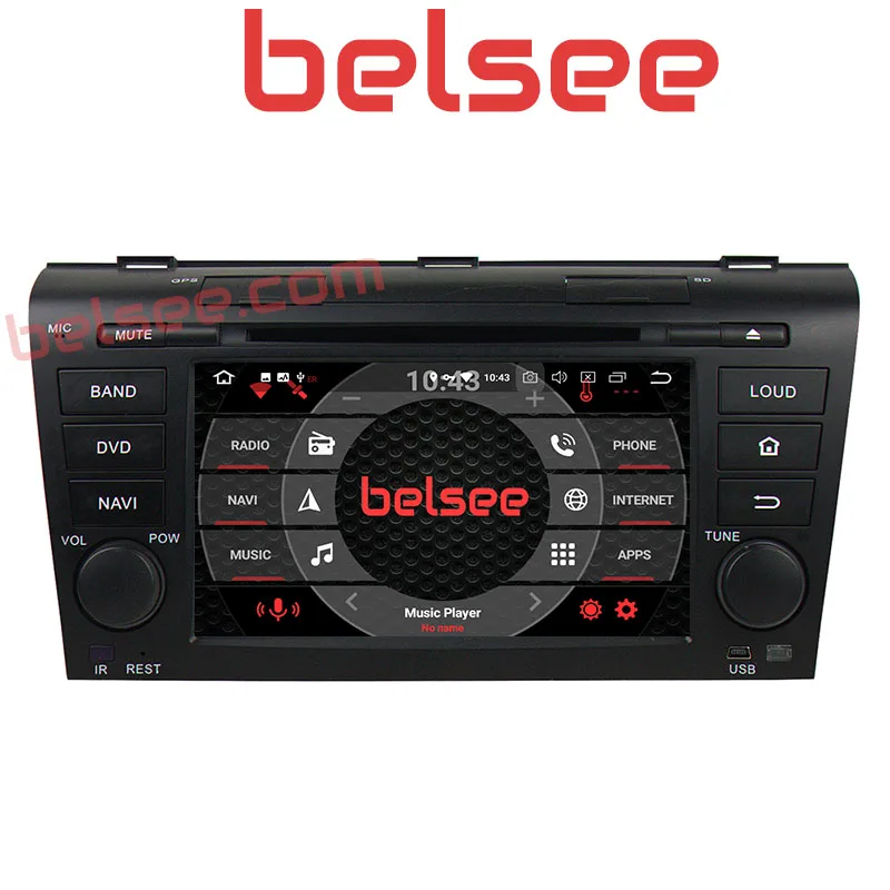 Sale Belsee Octa Core 4GB Android 8.0 DVD Player Multimedia Radio Car Stereo Navi GPS for Mazda 3 2003 2004 2005 2006 2007 2008 2009 1