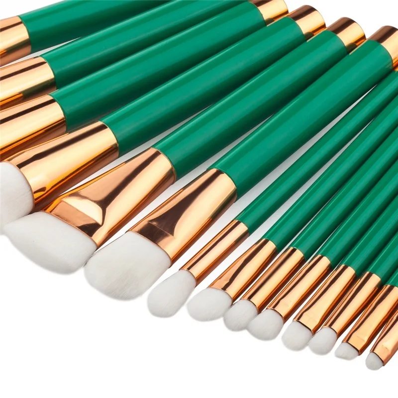 Buy 15pcs High Quality Green Makeup Brushes Tools Set