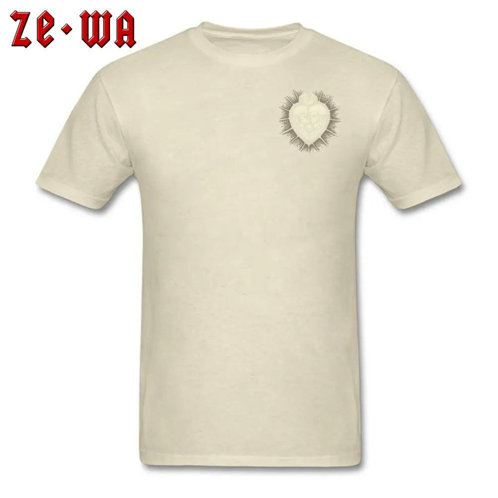 Love Beyond Death Autumn 100% Cotton Fabric O Neck Tops Shirts Short Sleeve Personalized Tshirts Funny 3D Printed Tshirts Love Beyond Death Chest beige