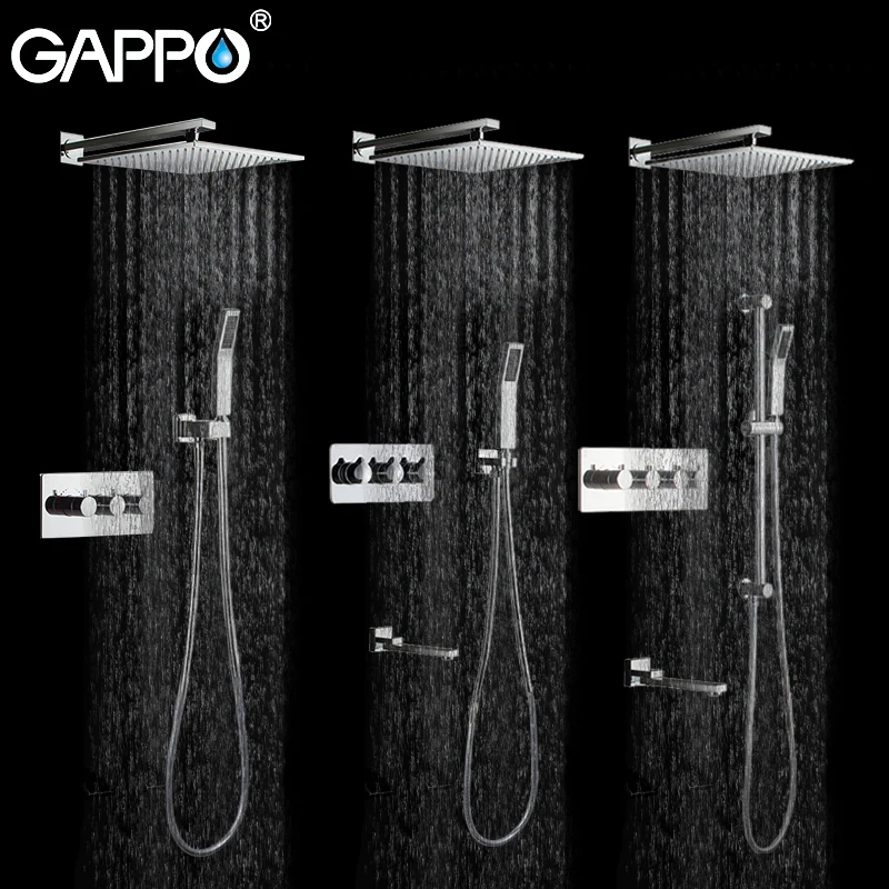 GAPPO смесители для душа настенный скрытый смеситель для ванной душ дождевая насадка для душа набор для ванны кран Водопад кран для ванны