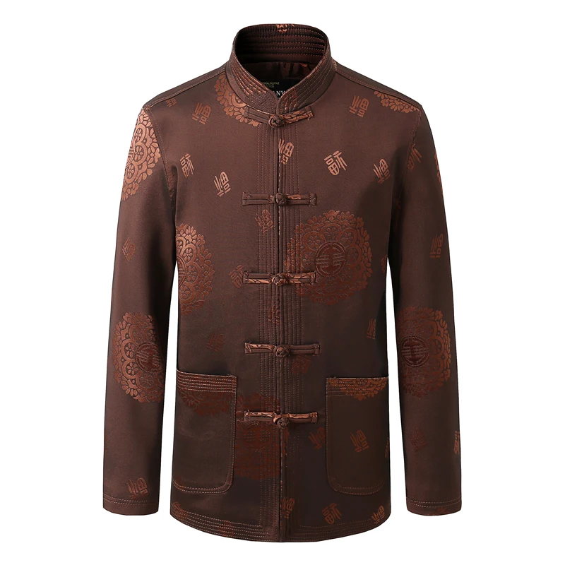

Chinese Style Men Mandarin Collar Jacket Suit Man Ethnic Tangzhuang Coats Traditional Mao Suit Kong Fu Jackets Red Blue Outfits