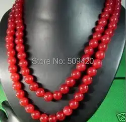 Jewe 655 > длинная 50 " 8 мм естественная красный нефрит круг бусины ожерелье