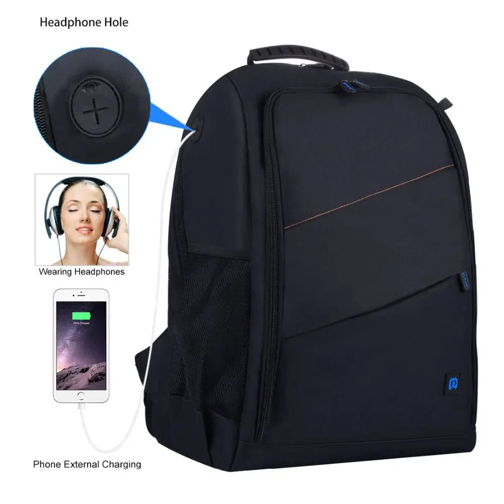 PULUZ Открытый Портативный водостойкий устойчивый к царапинам двойной плечи рюкзак камера аксессуары сумка цифровой DSLR фото видео сумка