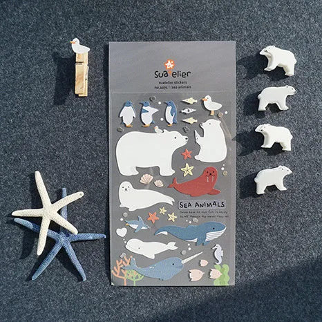 

Hello Polar Bear Cute PVC Sticker 15*11cm DIY Scrapbook Album Journal Diary Decoration Supply 1 Piece