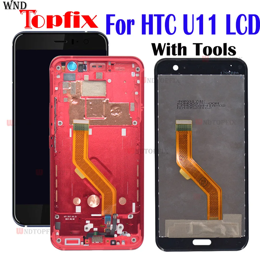 

Для HTC U11, ЖК-дисплей, детали для замены с рамкой для HTC U11