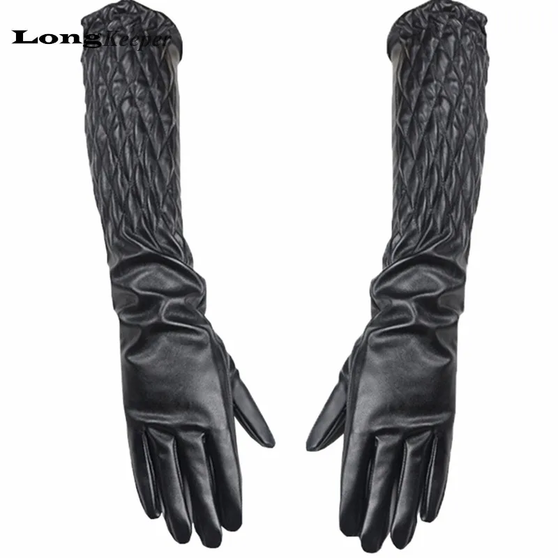 LongKeeper High Quality Sexy Women Leather Gloves Full Finger Winter