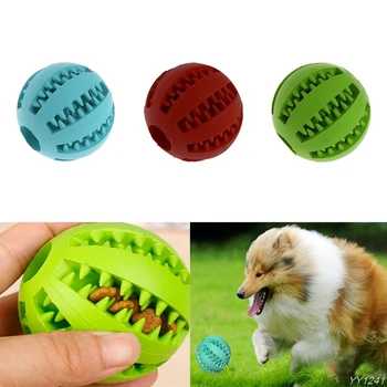 

1 Pcs 5cm Pet Dog Chew Toy Food Dispenser Ball Bite-Resistant Clean Teeth Natural Rubber Y110-Dropshipping