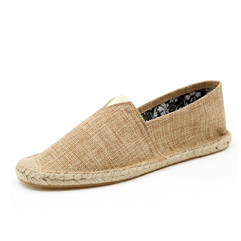 gris Nouveau Mocassins Slip Appartements Chaussures En Toile Mode Espadrilles jaune Amateurs Casual Beige Alpargata Femmes Sur Chanvre ZBrq1pwxZ