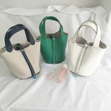 Роскошная дизайнерская брендовая маленькая сумка-мешок для шарфа, Женская винтажная сумка из искусственной кожи, универсальная сумка Picotin с замком, Женская Повседневная сумка на плечо