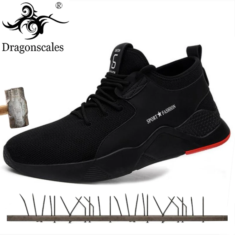 

Men's High Quality Work Safety Shoes Steel Toe Cap Fashion Breathable Sports Shoes Breathable Lightweight Comfortable Summer