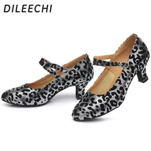 DILEECHI/Обувь для латинских танцев; мягкая Современная танцевальная обувь подошва для взрослых; женская обувь для танцев на квадратном каблуке; Обувь для бальных танцев