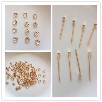 

Hot 100pcs Flower Hat Isolation Jewelry & T-Shaped Needle Handmade Beaded Material Diy Fashion Jewelry Accessories