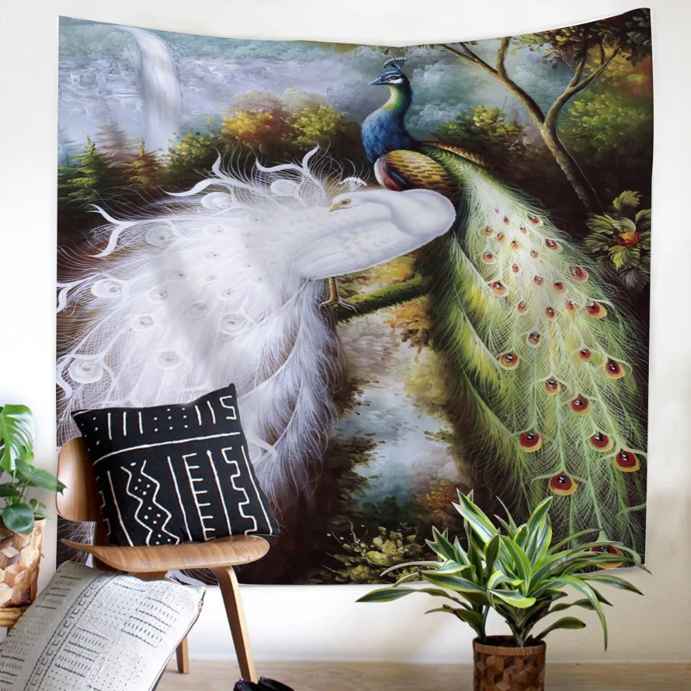 

Animal Peacock Tapestry Wall hanging decoration Home Bedding comfortable soft Stereoscopic Tapestry for bedroom decoration