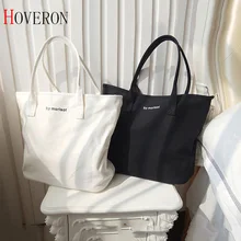 Экологичная тканевая сумка для вторичной переработки, сумка для покупок, многоразовая тканевая сумка для супермаркета с буквенным принтом, модная женская сумка с буквенным принтом