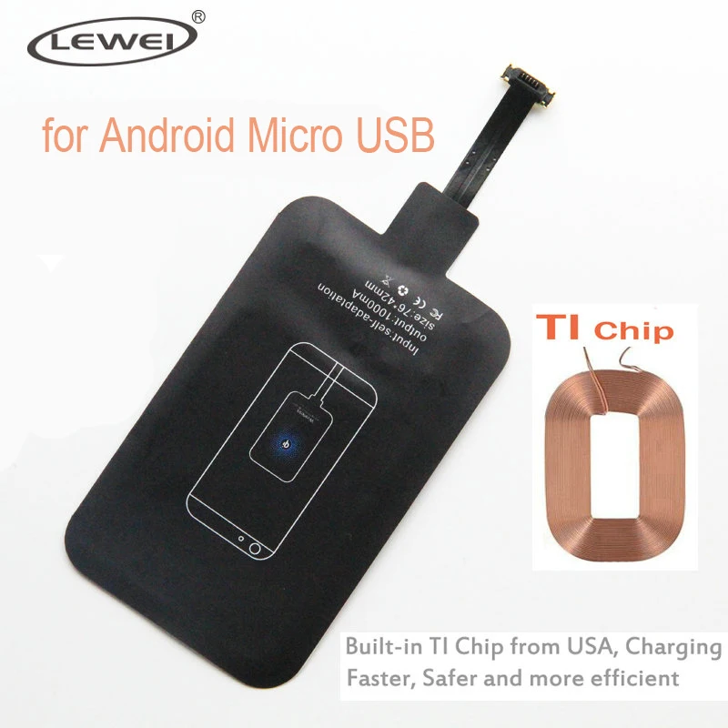 LEWEI Micro USB Qi Wireless Charger Receiver Coil Module for Samsung Xiaomi Huawei HTC Sony LG