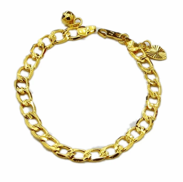 

6MM 24K Gold Plating Bracelets Jewelry Yellow Gold Color Link Chain Bracelet 19.5CM for Women Men Luxury Jewelry Accessories