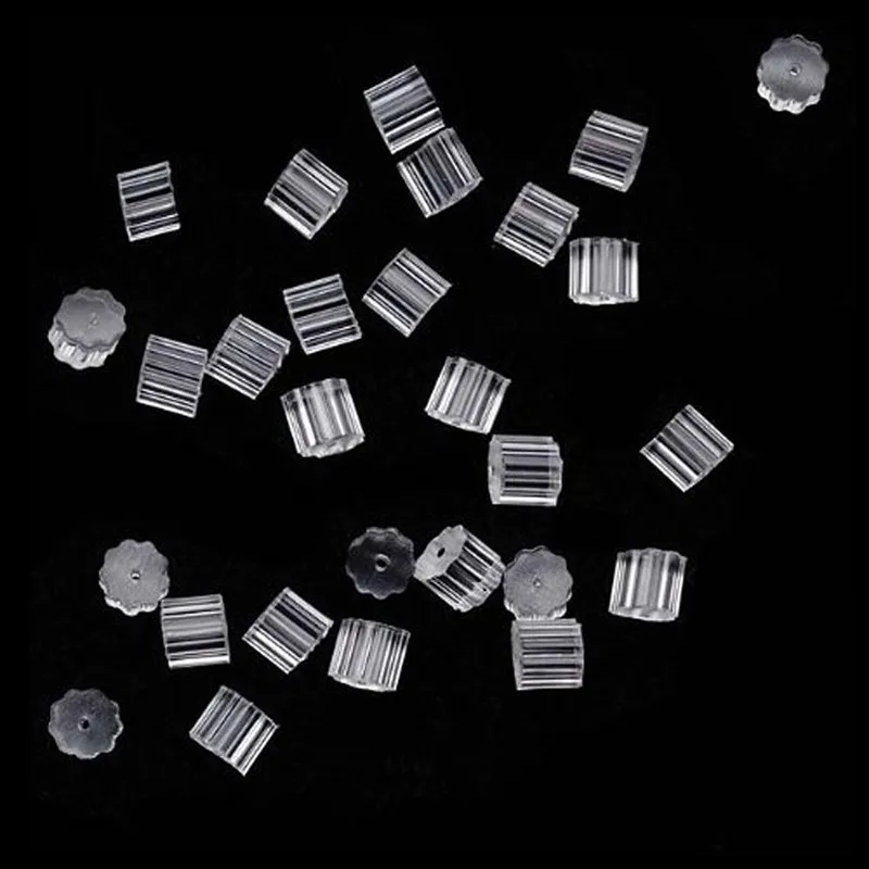 50 шт. прозрачные резиновые серьги-гвоздики крючки Стопперы крепежные аксессуары для изготовления сережек поиск новых