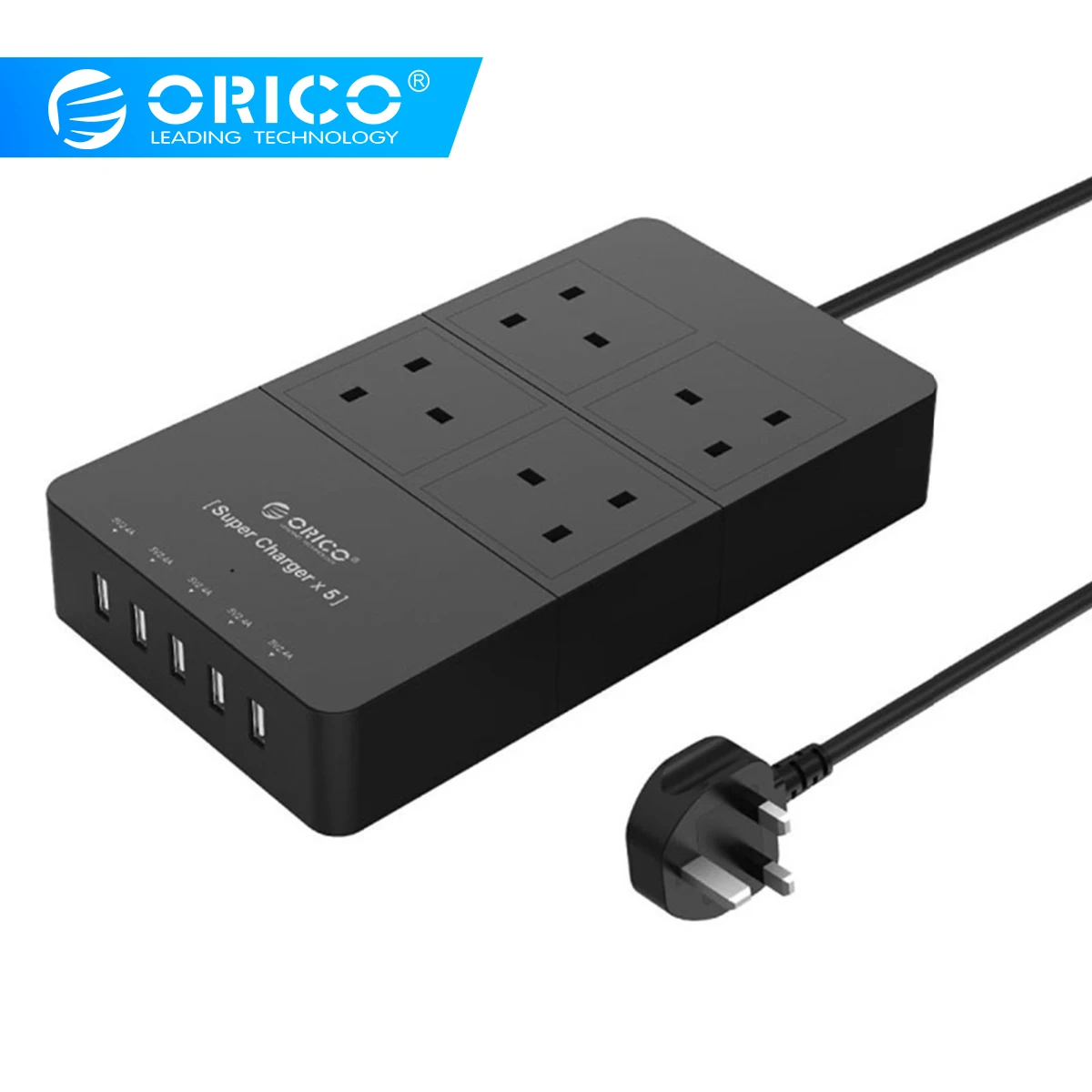 ORICO 4 розетки Защита от перенапряжения с 5V2. 4A USB супер зарядки порты для iPhone, iPad, samsung Galaxy S6 Edge и многое другое