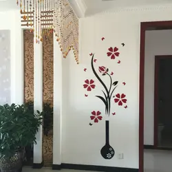 Бесплатная доставка ваза акриловая 3d наклейки на стену Диван ТВ фон wallDIY искусство настенный декор дома гостиная стена прихожей Декор