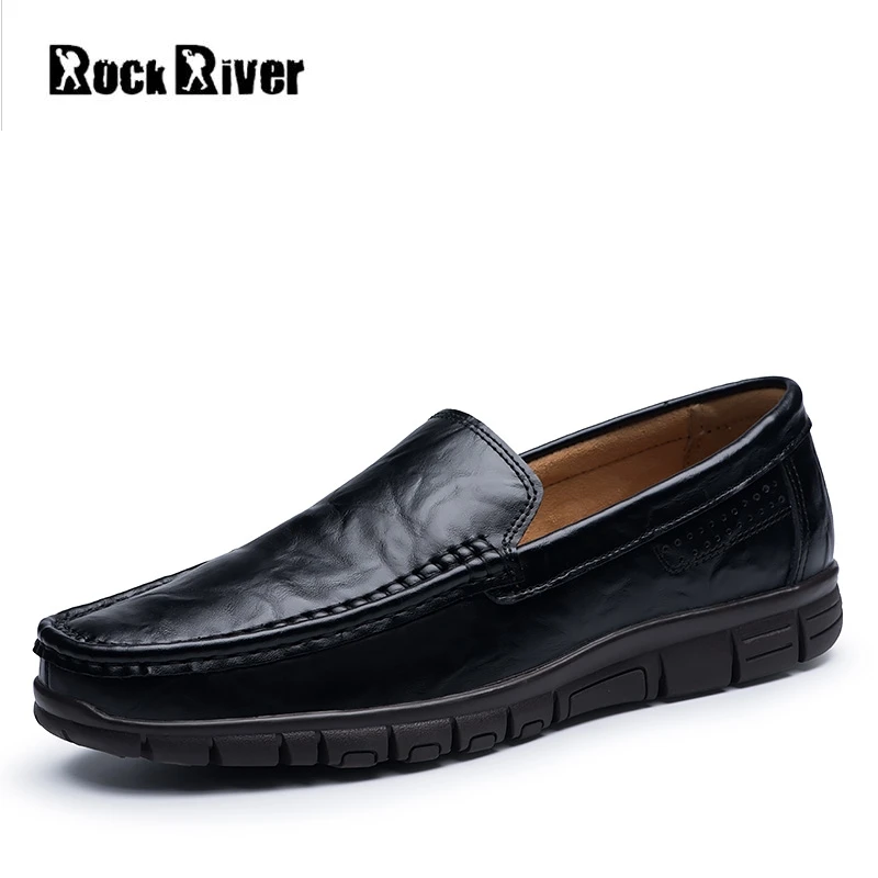 

2018 Men Shoes Genuine Leather Flats Slip On Luxury Formal Business Casual Leather Loafers Moccasins Shoes Men plus size 38-47