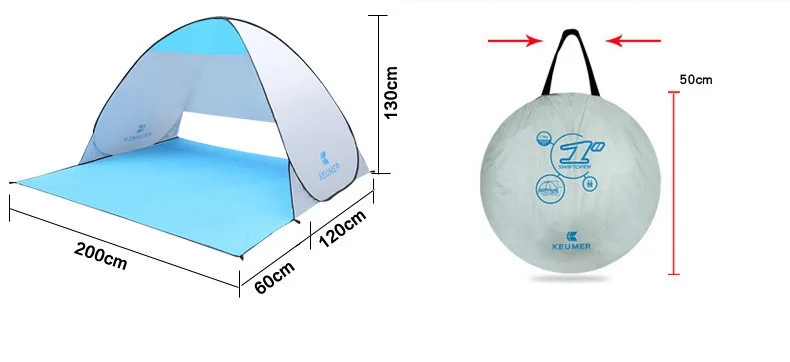 KEUMER XL 3-4 человек быстрое автоматическое открытие пляж палатка большой размер анти УФ навес тент