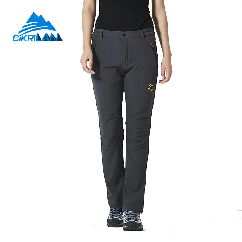 2018 invierno Windstopper Softshell al aire libre escalada Senderismo Pantalones mujer Camping Trekking Cargo pantalones Deporte Pantalon Senderismo
