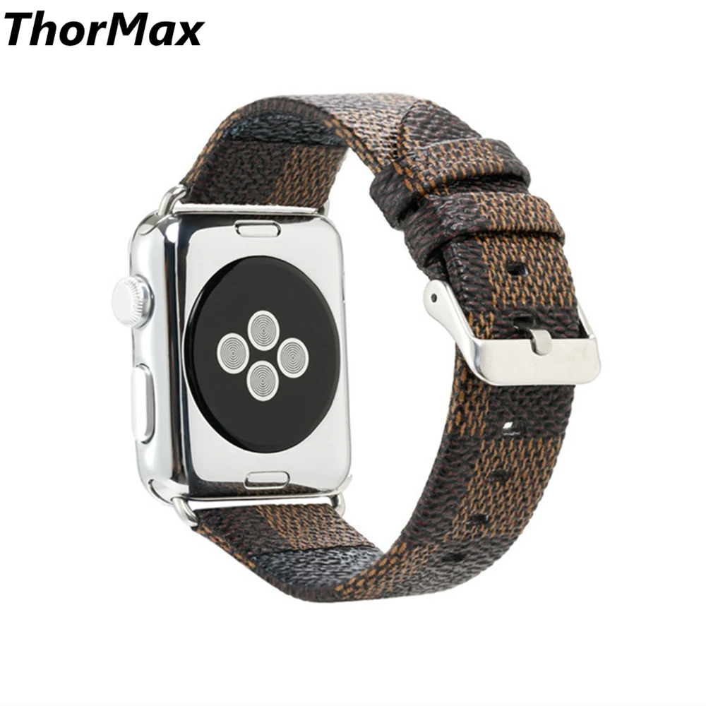 

Hot Selling Chequer Design Leather band for Apple watch Series 1/2/3 bracelet Strap 38/42mm Size for iwatch Best