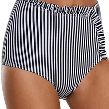 Полосатый купальник стринги Летние женские купальный шорты для женщин купальник пляжная scrunch Бикини Низ maillot de bain femme
