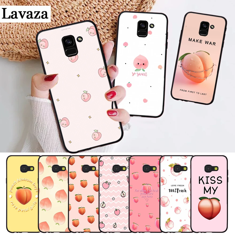 

Lavaza Pink peach Silicone Case for Samsung A3 A5 A6 Plus A7 A8 A9 A10 A30 A40 A50 A70 J6 A10S A30S A50S