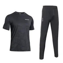Men Running Set Sport Clothes T-shirt and Pants Sports Suits Tracksuit Gym Fitness Patchwork Hooded JoggingSportwear male t shirt puma 57499701 sports and entertainment for men sport clothes
