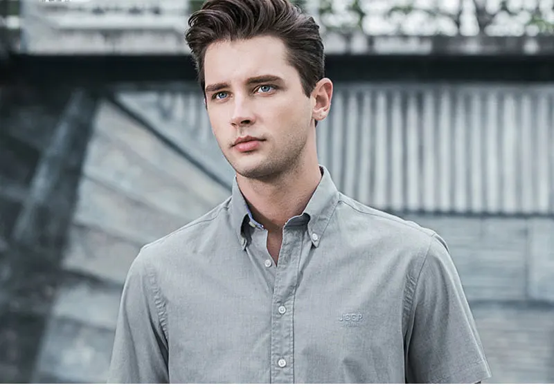 Brand JEEP Men Brand Shirts 2019 Summer Dress Cotton Short Sleeve Shirts Straight Casual Fashion Shirts M~4XL Business Shirts (10)