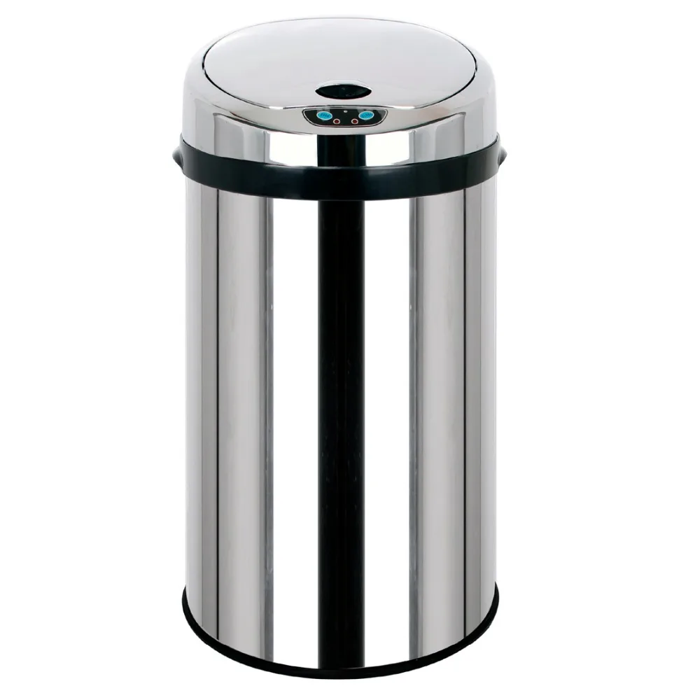 

30L Auto Open Close Trash Can Sensor Waste Bin No Touch Dustbin Garbage Can Stainless Steel