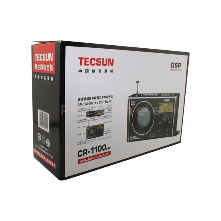 Горячая Распродажа TECSUN CR-1100 DSP AM/FM стерео радио цифровой дисплей часов цифровой приемник Прямая