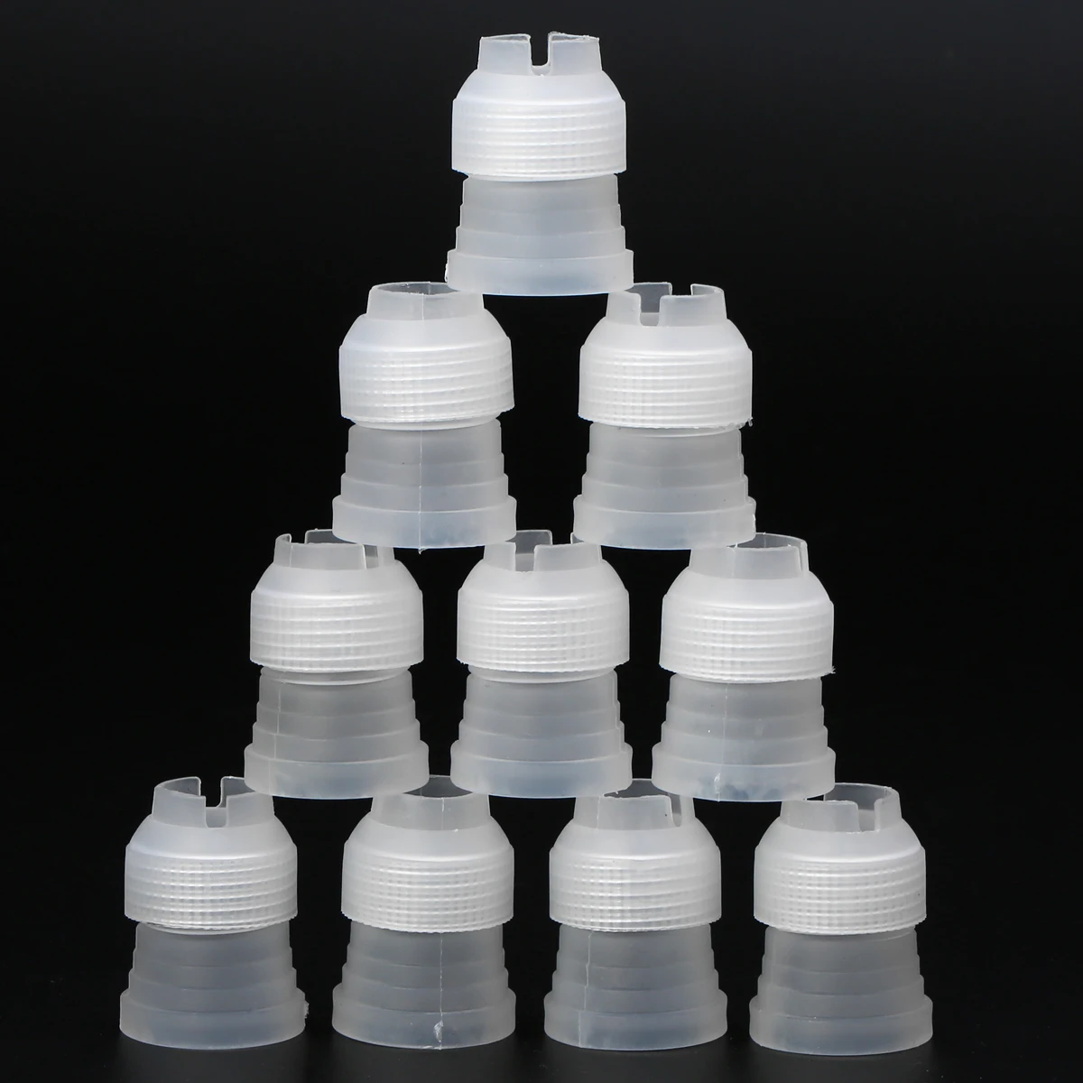 10pcs Fondant Cake Nozzles Adaptor DIY Coupler Icing Piping Pastry Bag Set Usable Kitchen Bakeware Decor Tool