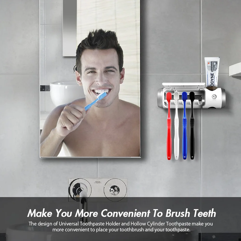 Digoo DG-UB01 UV Light Toothbrush Sterilizer Box Ultraviolet Antibacterial Toothbrush Cleaner USB Rechargeable Toothbrush Holder