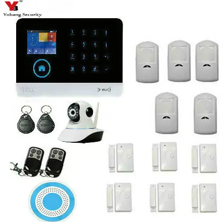 

YoBang Security 3G WIFI Alarm Office Security Alarm System WCDMA/CDMA Network Support IOS Android Application Control IP Camera